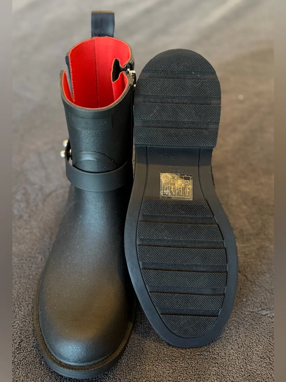 rag & bone Shoe with Vibrant Red Lining and Branded Insole